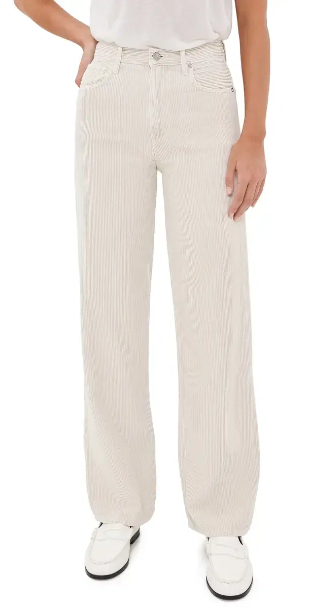 AGOLDE Ren High Rise Wide Leg Corduroy Pants Bone
