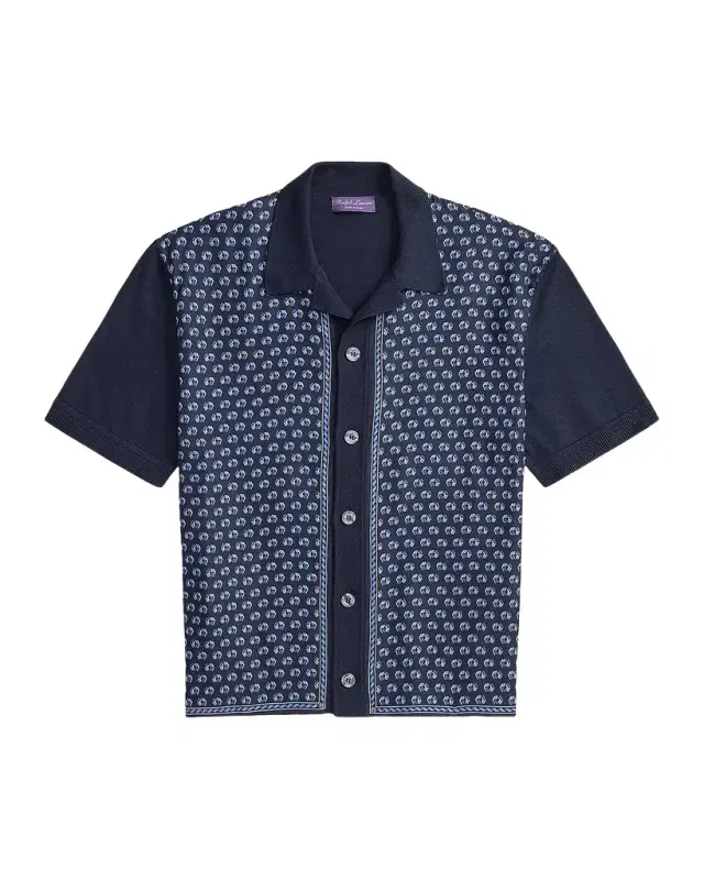 Ralph Lauren Purple Label Men's Silk-Cotton Short-Sleeve Cardigan