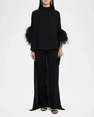 Lapointe Fringed High-Low Top | Thumbnail 2 Lapointe Fringed High-Low Top | Thumbnail 2