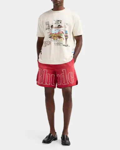 Rhude Men's Washed Logo Track Shorts | Thumbnail 2