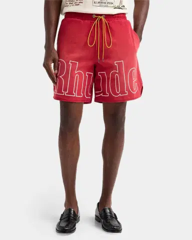Rhude Men's Washed Logo Track Shorts | Thumbnail 5