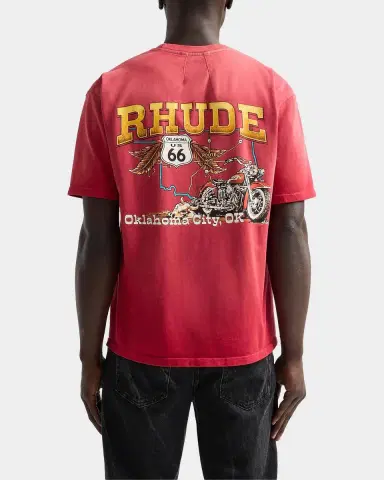 Rhude Oklahoma 66 Cotton T-Shirt | Thumbnail 3