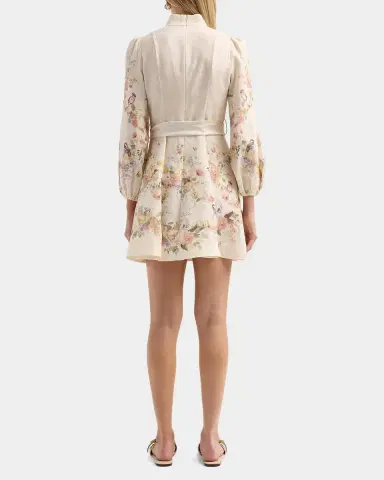 Zimmermann Valiant Floral Linen Button Mini Dress | Thumbnail 3