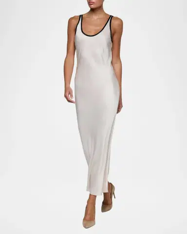 L'Agence Akiya Contrast-Trim Maxi Dress | Thumbnail 2 L'Agence Akiya Contrast-Trim Maxi Dress | Thumbnail 2