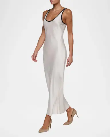 L'Agence Akiya Contrast-Trim Maxi Dress | Thumbnail 3 L'Agence Akiya Contrast-Trim Maxi Dress | Thumbnail 3