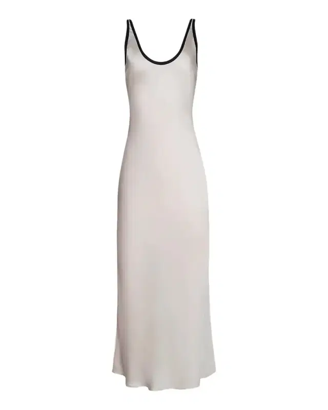 L'Agence Akiya Contrast-Trim Maxi Dress