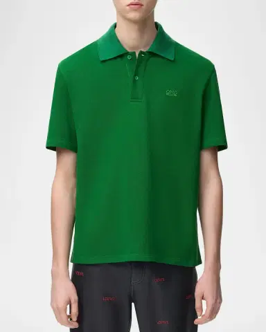 Loewe Men's Cotton Pique Polo Shirt | Thumbnail 4 Loewe Men's Cotton Pique Polo Shirt | Thumbnail 4