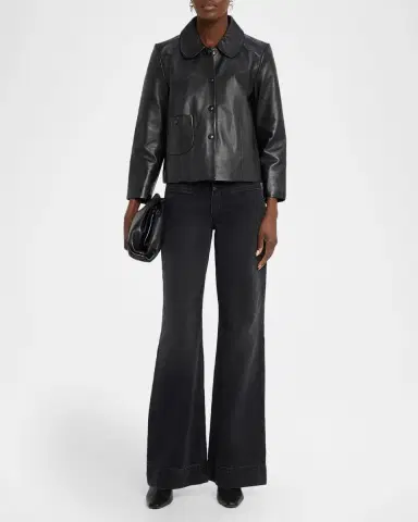 Ba&sh Mylos 3/4-Sleeve Leather Jacket | Thumbnail 2