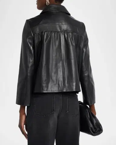 Ba&sh Mylos 3/4-Sleeve Leather Jacket | Thumbnail 3