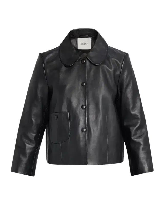 Ba&sh Mylos 3/4-Sleeve Leather Jacket