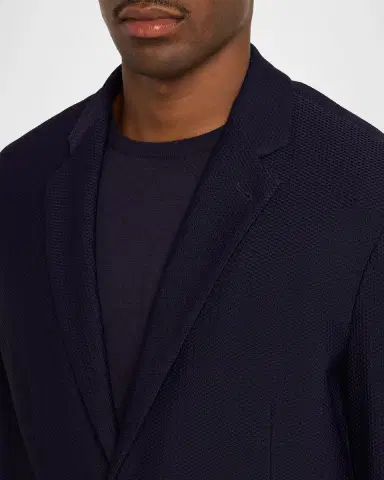 Giorgio Armani Men's Rice Stitch Two-Button Jacket | Thumbnail 5