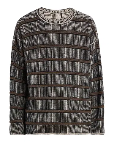 Giorgio Armani Men's Geometric Striped Silk-Blend Crewneck Sweater | Thumbnail 1