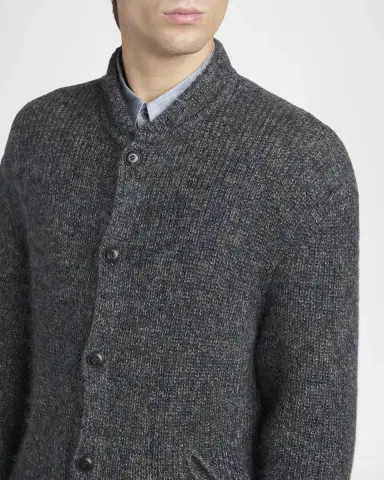 Giorgio Armani Men's Rib-Knit Mohair-Blend Cardigan | Thumbnail 5 Giorgio Armani Men's Rib-Knit Mohair-Blend Cardigan | Thumbnail 5