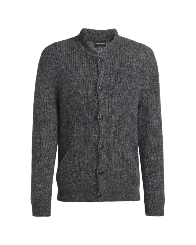 Giorgio Armani Men's Rib-Knit Mohair-Blend Cardigan
