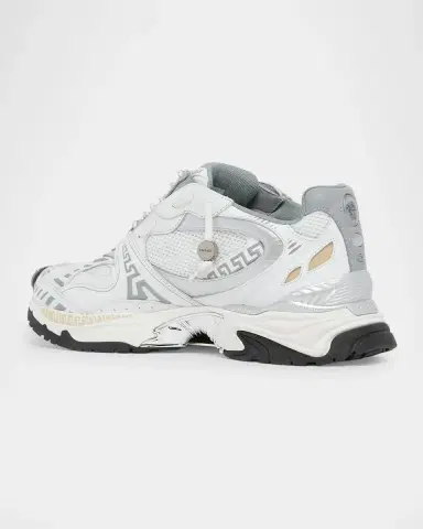 Versace Men's La Greca Leather & Mesh Low-Top Sneakers | Thumbnail 4