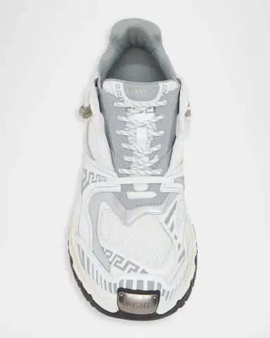 Versace Men's La Greca Leather & Mesh Low-Top Sneakers | Thumbnail 6