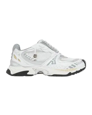 Versace Men's La Greca Leather & Mesh Low-Top Sneakers | Thumbnail 1