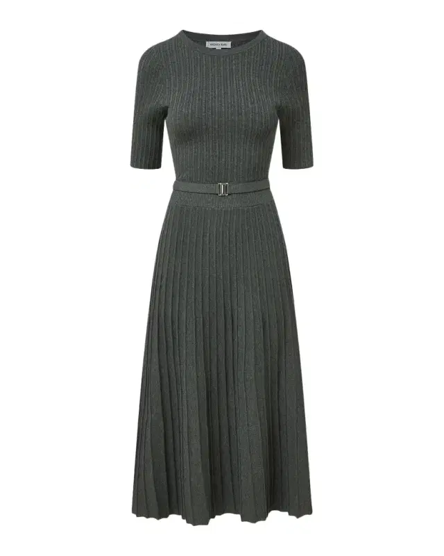 Veronica Beard Elthea Belted Midi Knit Dress