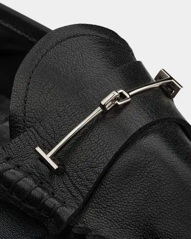 Tom Ford Men's Double T Hardware Leather Loafers | Thumbnail 3