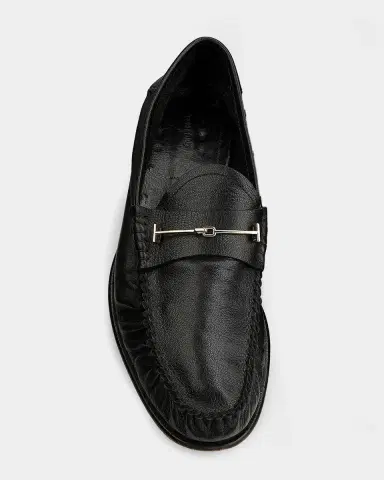 Tom Ford Men's Double T Hardware Leather Loafers | Thumbnail 4