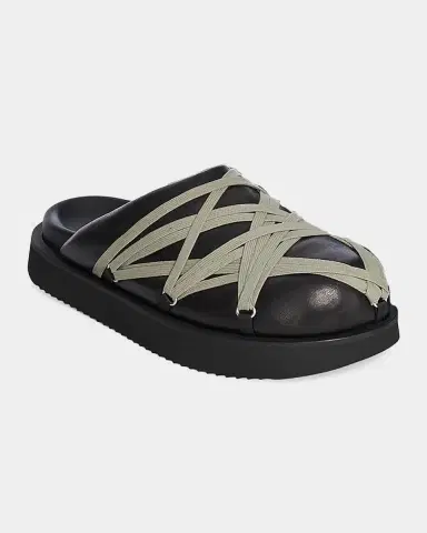 Rick Owens Men's Megalace Leather Slides | Thumbnail 5 Rick Owens Men's Megalace Leather Slides | Thumbnail 5