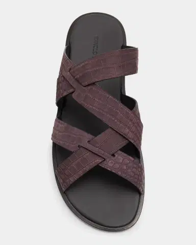 Manolo Blahnik Men's Marvin Leather Sandals | Thumbnail 3