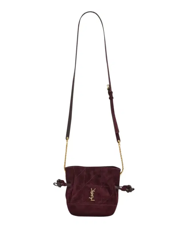 Saint Laurent Jamie Mini YSL Quilted Suede Crossbody Bag