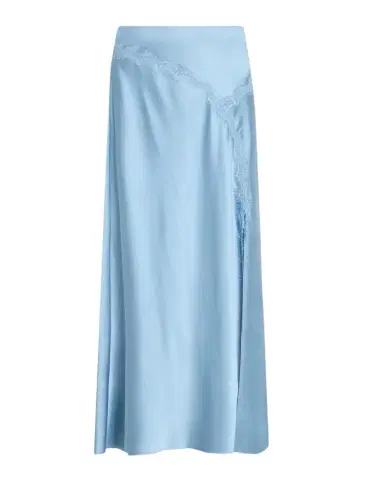 TANYA TAYLOR Bethany Lace-Trim Satin Midi Skirt | Thumbnail 1