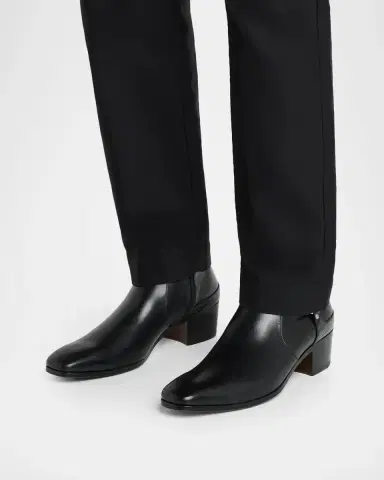 Tom Ford Men's Leather Zipped Ankle Boots | Thumbnail 2