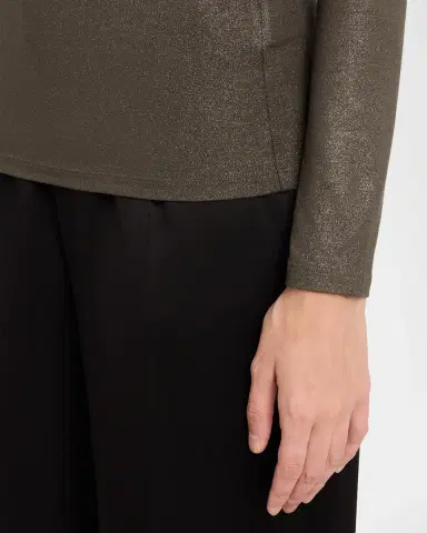 MAJESTIC FILATURES Metallic Long-Sleeve Viscose Tee | Thumbnail 5