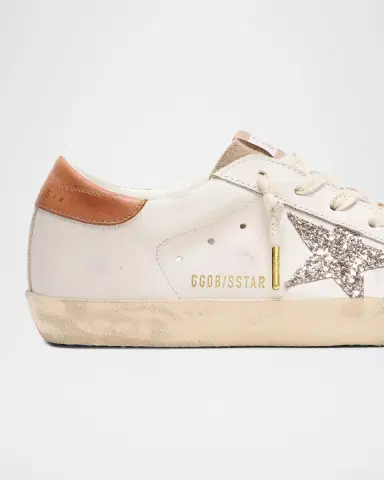 Golden Goose Super-Star Leather Glitter Low-Top Sneakers | Thumbnail 2