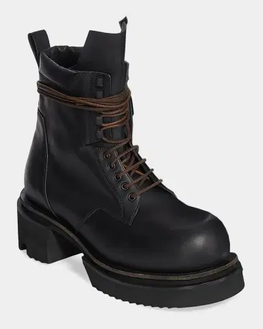 Rick Owens Low Army Bogun Leather Boots | Thumbnail 5