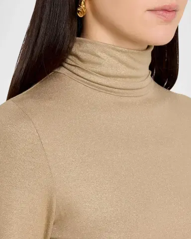 MAJESTIC FILATURES Metallic Long-Sleeve Turtleneck Top | Thumbnail 5