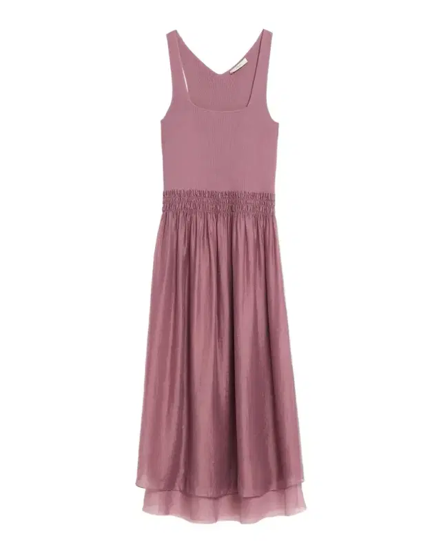Vince Squareneck Mixed-Media Midi Dress