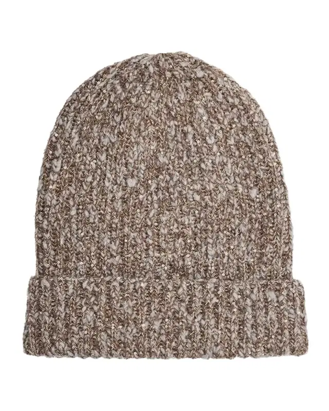Sequin-Embellished Cashmere Beanie