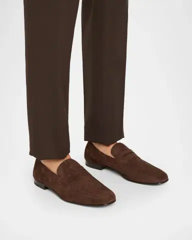 Tod's Men's Mocassino Suede Penny Loafers | Thumbnail 2