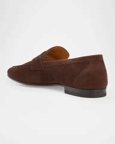 Tod's Men's Mocassino Suede Penny Loafers | Thumbnail 4