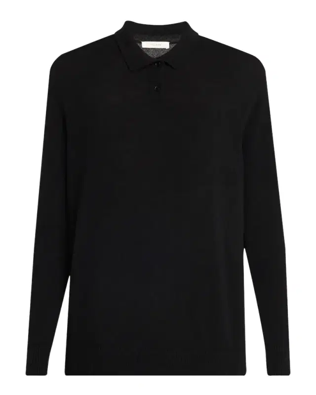 The Row Pashi Cashmere Long-Sleeve Polo Shirt