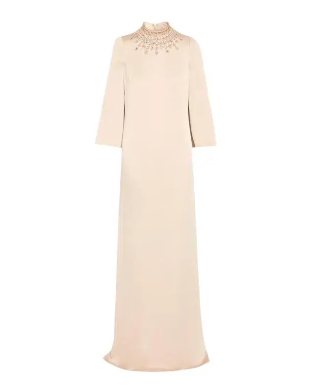 Rickie Freeman for Teri Jon Embellished Collar Satin Gown