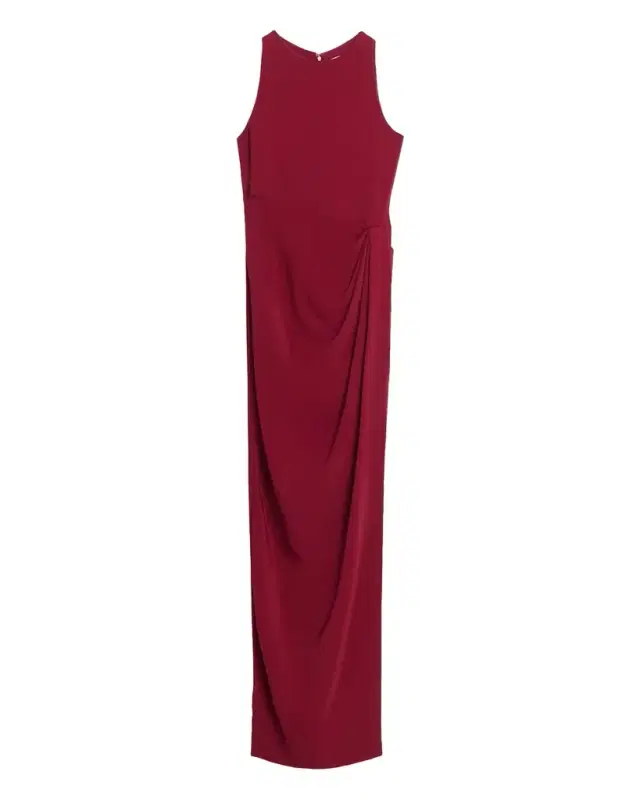Oscar de la Renta Sleeveless Draped Slit Column Gown