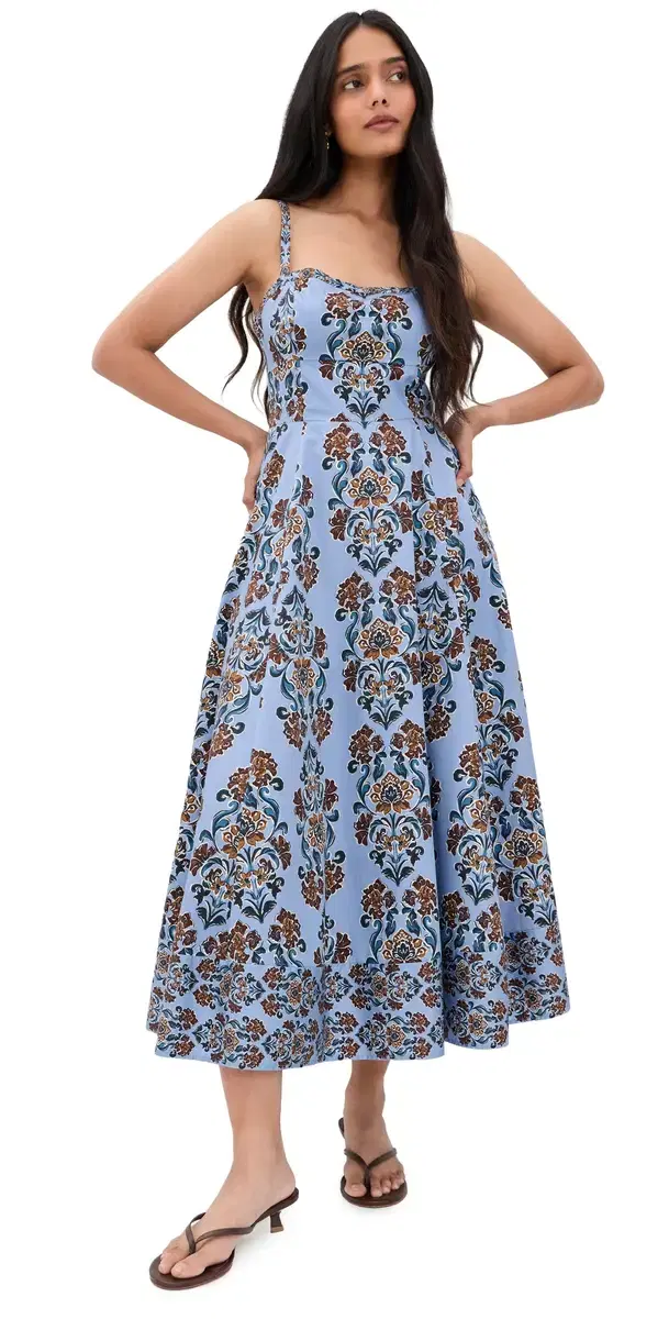 Hill House Home The argot Dress Iris edallion/Cornflower