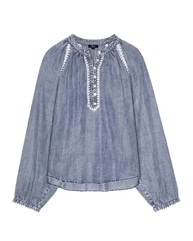 RAILS Tali Embroidered Raglan-Sleeve Top