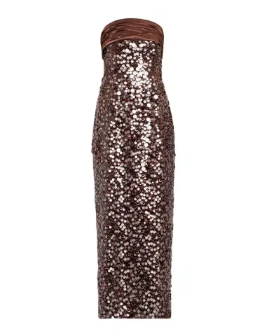 Milly Hana Strapless Sequin Column Maxi Dress | Thumbnail 1 Milly Hana Strapless Sequin Column Maxi Dress | Thumbnail 1