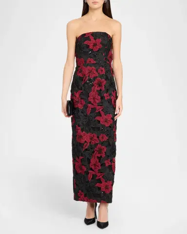 Milly Orion Strapless Grand Floral Column Maxi Dress | Thumbnail 2