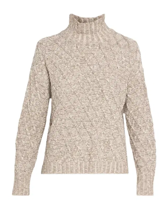 Eileen Fisher Diamond-Knit Turtleneck Sweater