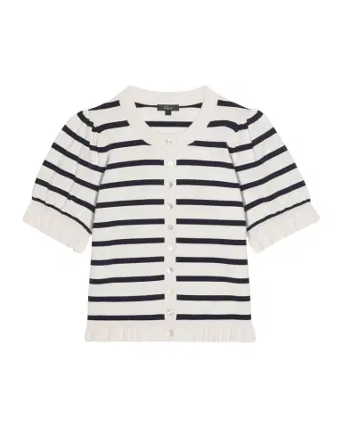 RAILS Lora Striped Ruffled-Trim Cardigan | Thumbnail 1 RAILS Lora Striped Ruffled-Trim Cardigan | Thumbnail 1