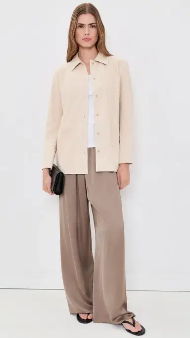 Vince Suede Paneled Button Down Shirt | Thumbnail 5 Vince Suede Paneled Button Down Shirt | Thumbnail 5
