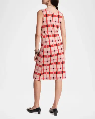 Frances Valentine Swan Check Wool Knit Midi Shift Dress | Thumbnail 3 Frances Valentine Swan Check Wool Knit Midi Shift Dress | Thumbnail 3
