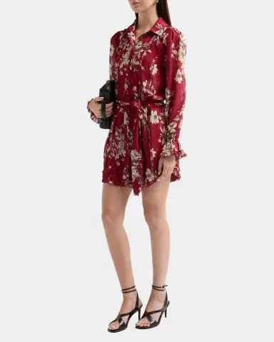 Cinq à Sept Handsketched Floral Estelle Mini Dress | Thumbnail 4