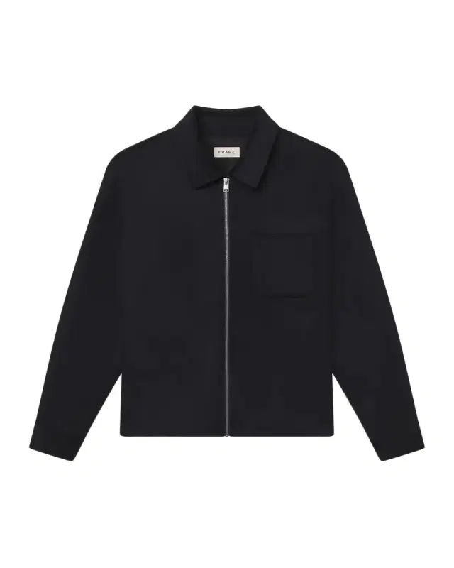 Frame Double Face Wool Zip-Front Shirt Jacket